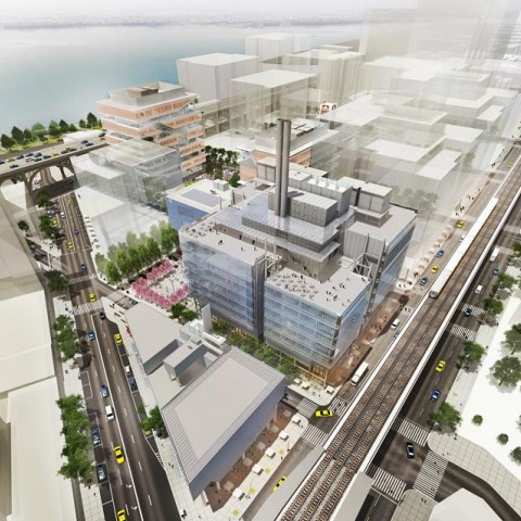 An aerial view of the Manhattanville campus, looking north from the southeast. Photo: Courtesy Columbia Facilities