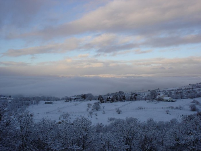 The snowy winter of southern Oregon. Photo: Mary Arnstad, courtesy Maren Killackey CC’15