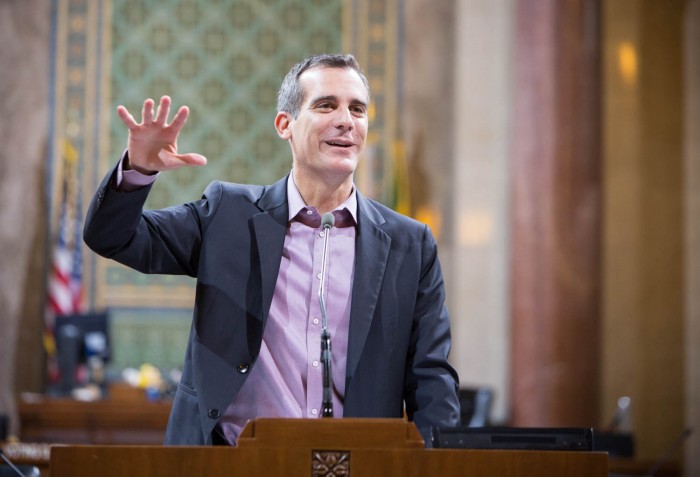 Los Angeles Mayor Eric Garcetti CC’92. Photo: Courtesy L.A. Mayor's Office