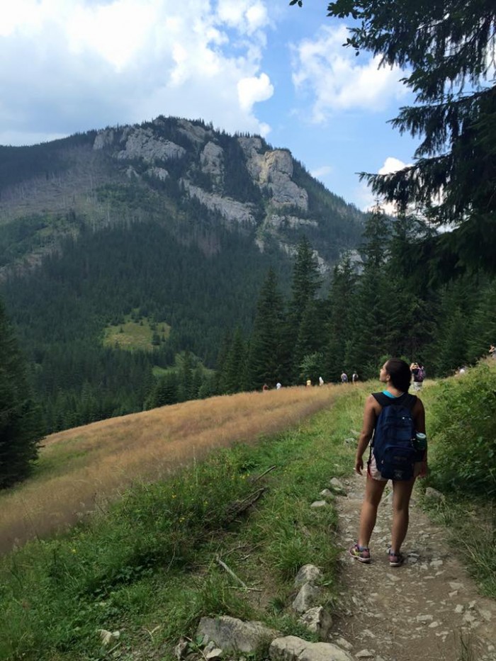 Alixandra Prybyla CC’18 hiking through Tatra National Park on the border of Poland and Slovakia during a Jagiellonian University weekend trip. Photo: Courtesy Alixandra Prybyla CC’18 